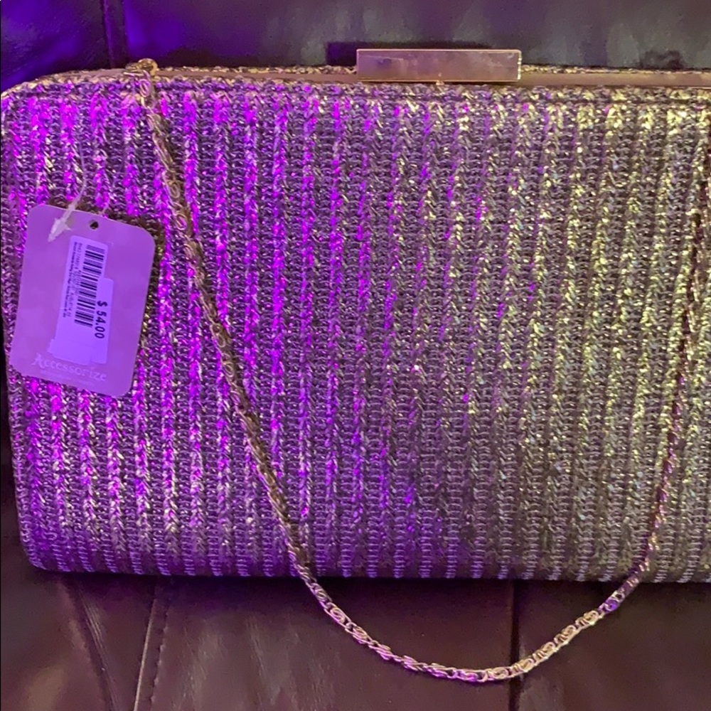 Gold clutch new with tags